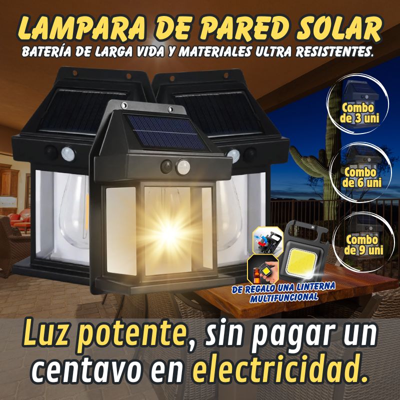 LAMPARA CON PANEL SOLAR (PACK X 3 UNIDADES)
