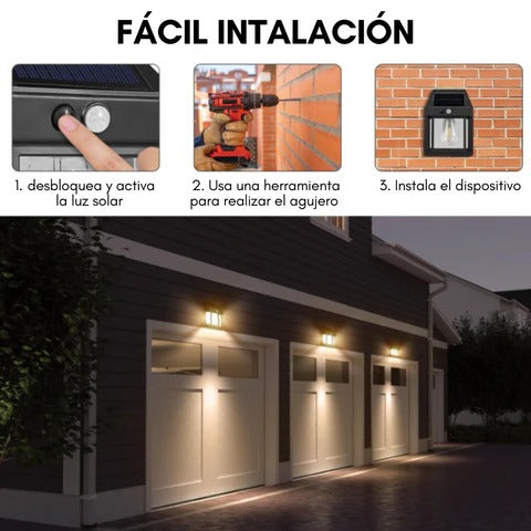 LAMPARA CON PANEL SOLAR (PACK X 3 UNIDADES)