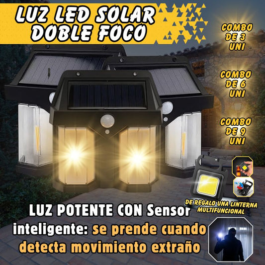 FAROL SOLAR CON SENSOR DE MOVIMIENTO (PACK DE 3 UNIDADES)